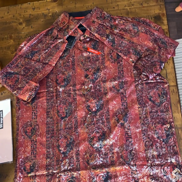 American Breed Red Paisley Shirt - Picture 2 of 5